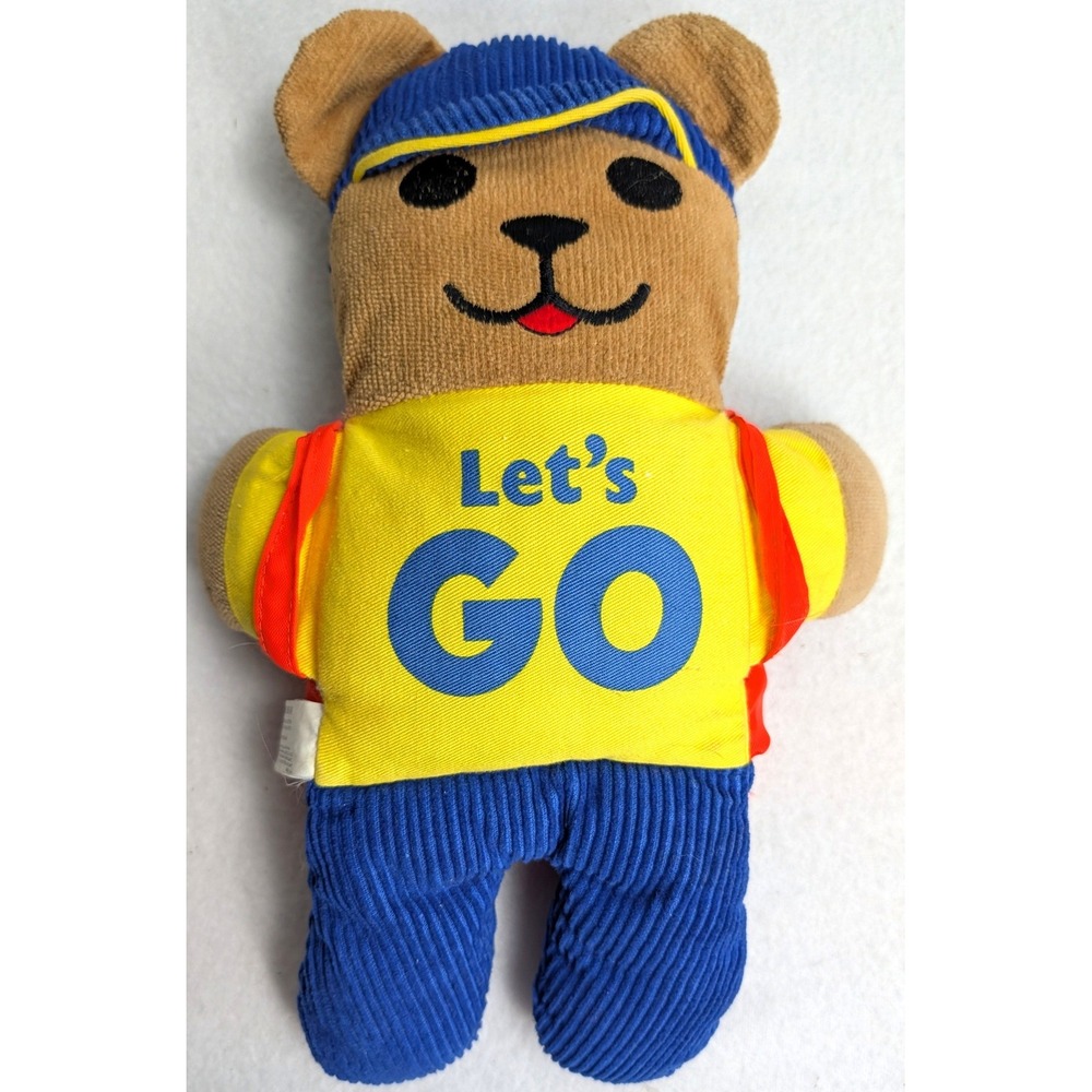 Vintage 1983 Johnson & Johnson Let's Go Bear Plush Toy with Book 10"